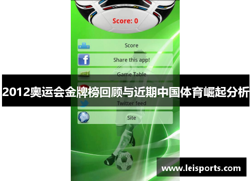 2012奥运会金牌榜回顾与近期中国体育崛起分析 2012奥运会金牌榜回顾与近期中国体育崛起分析